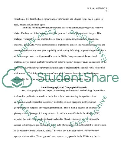 The Differing Ways in Which Geographers Have Incorporated Visual Methods into Their Research