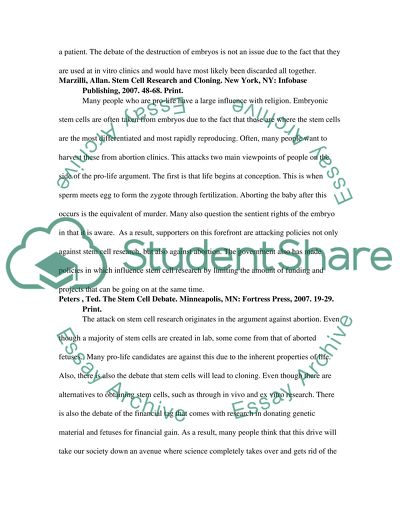 Human and Embryonic Stem cell research