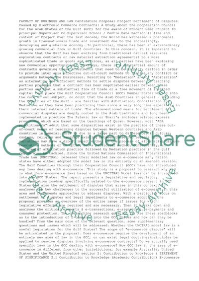 Faculty of business and law Candidature proposal