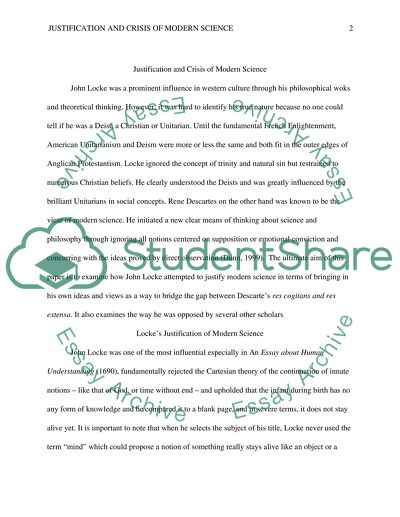 Justification and Crisis of Modern Science