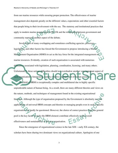 McGregors Theories and Maslows Hierarchy of Needs