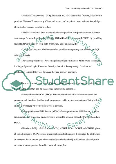 Main Functions of Middleware