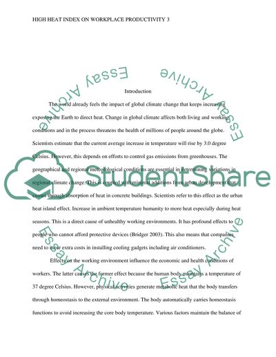 The Effects of High Heat Index on Workplace Productivity and Employee Health
