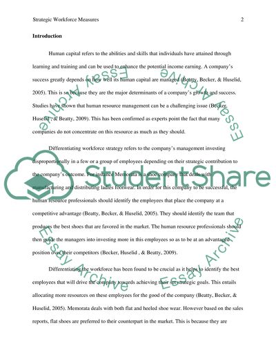 Strategic Workforce Measures