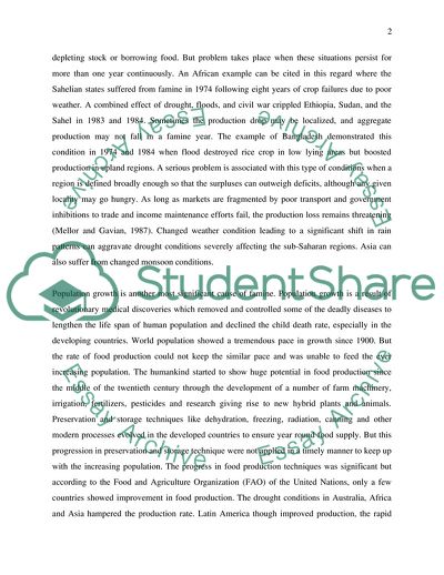 The Causes and Effects of Famine in Developing Countries