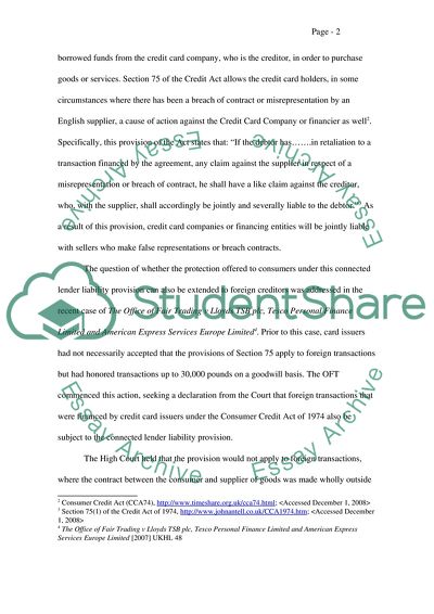 Concurrent Liability on the Credit Card Company