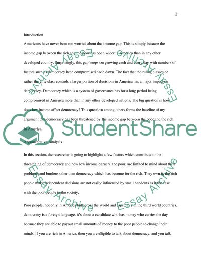 The Wealth and Income Gap between Rich and Poor Threatens Democracy in the US
