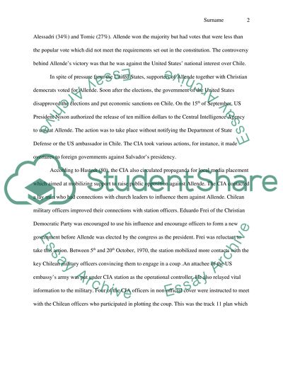 The United States Government Involvement in Chiles 1973 Coup