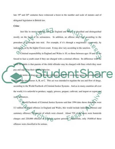 The Criminal Justice System of England and Wales