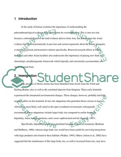 Homo Erectus and the Colonization of Asia