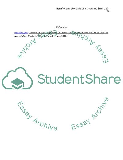 The Advantages and Disadvantages Introducing Sniurb 13 into the Market