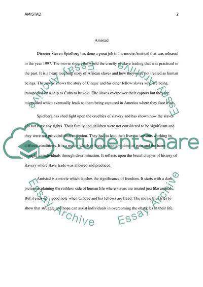 Amistad Critical Analysis