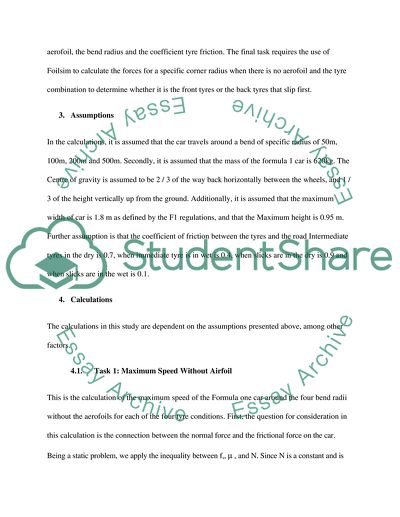 Airfoils in the Speed of F1 Cars