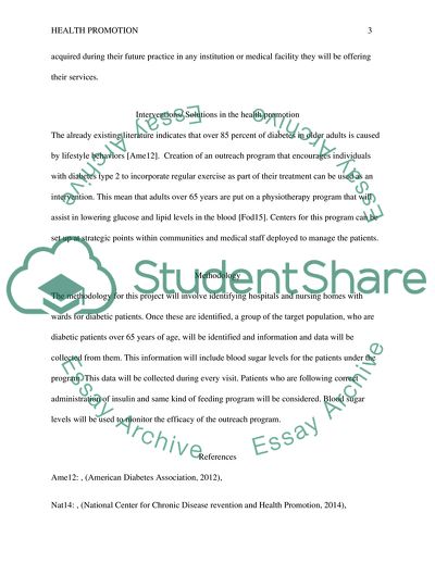 Health Promotion in Older Adults with Diabetes