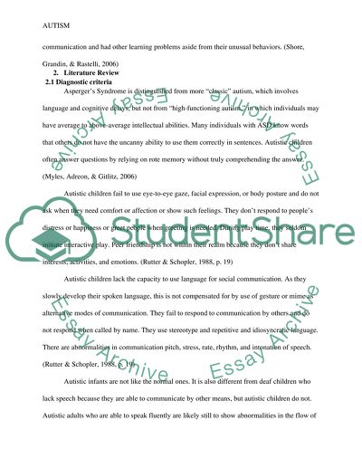 An Official Definition of Autism