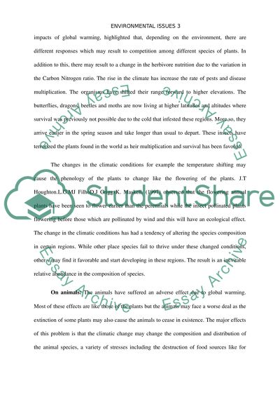 Enviromental Issues of Global Warming