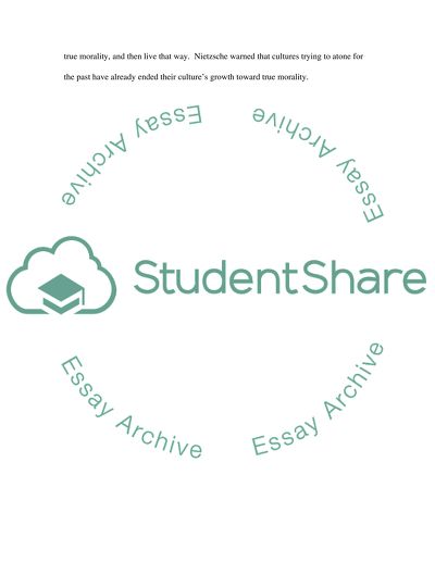 Nietzsches Examination of True Morality