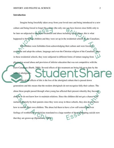 The effects of the Canadian residential school on the modern aboriginal people