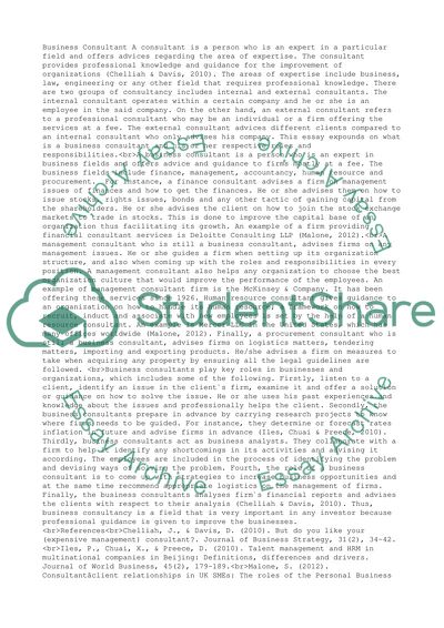 Business Consulting Paper