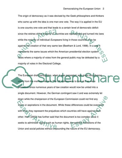 Democratizing the European Union