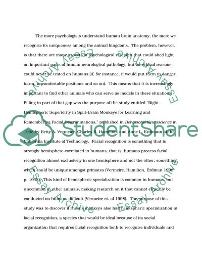 Right Hemispheric Superiority in Split-Brain Monkeys