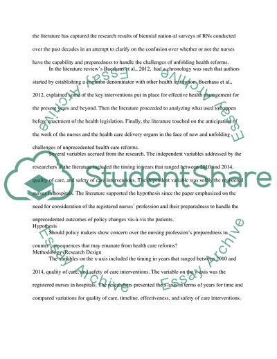 The Capability of Registered Nurses to Offer Quality Health Care