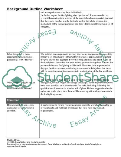 Background outline worksheet