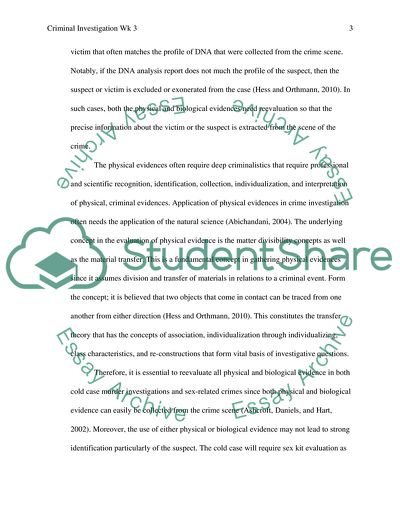 Criminal Investigation Wk 3