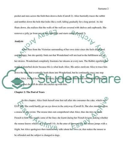 Analysis of Alices Adventures in Wonderland by Lewis Carroll