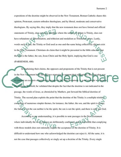 The Doctrine of the Trinity