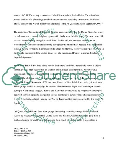 International Relations Theory and Approaches: War on Terror