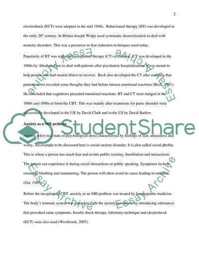 Cognitive Behaviour Therapy