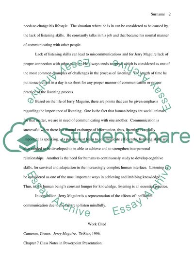 Application Paper on Film Jerry McGuire or Dead Man Walking