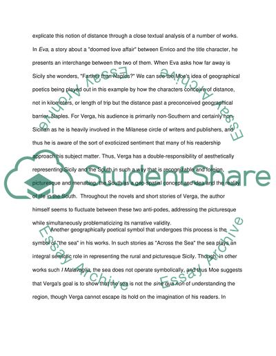 The Geographical Poetics of Giovanni Verga