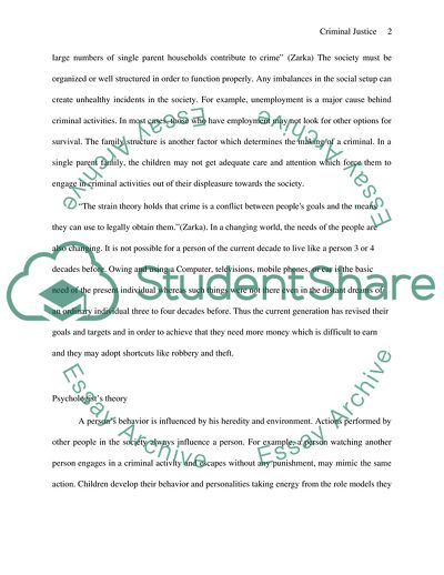 Theories about the Causes of Crime