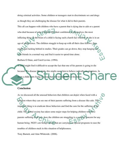 Children with Parents Suffering from AIDS