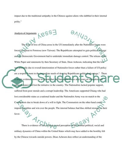 The loss of China to communism in 1949