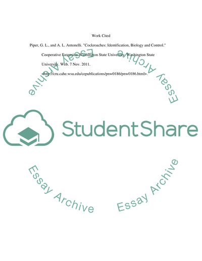 Cockroaches: Identification, Biology, and Control