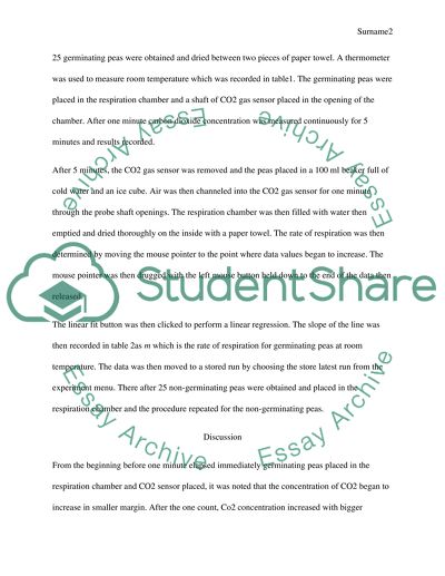 germinating peas respiration experiment