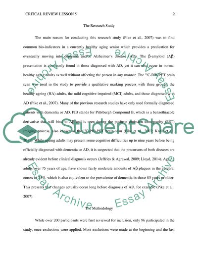 Evidence for Preclinical Alzheimers Disease