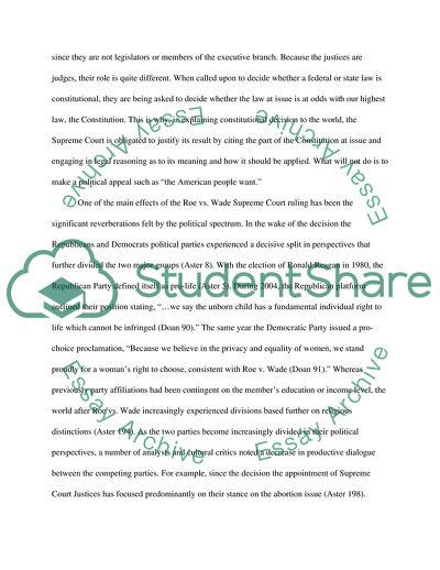 Roe vs. Wade: Effects on the Political Landscape