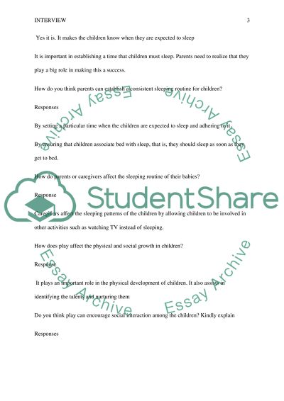 Critique on Interviewing a Parent on Child Culture, Views, Race