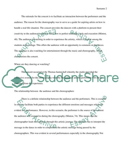 Hunter College Dance Program Student Concert program C