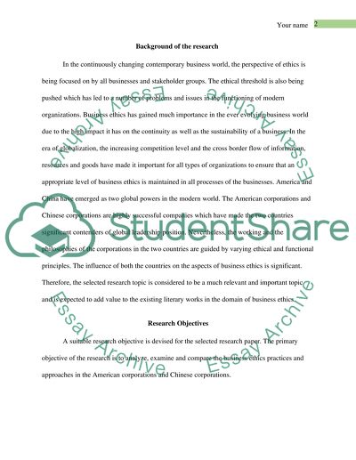 Business Ethics: Compare Chinese Corporation and American Corporation