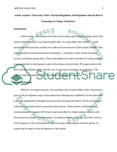 Electronic Teacher: Parental Regulation, Self-Regulation and the Role of Technology