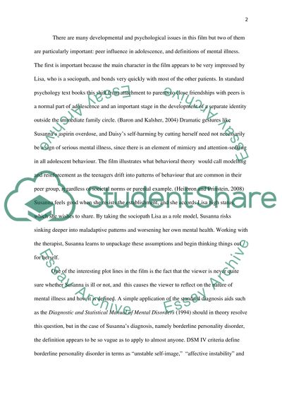 A movie that deals in some way with human development or psychological issues