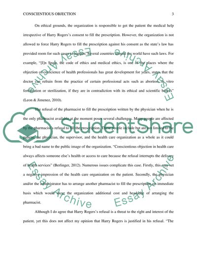 Conscientious Objection in Medicine