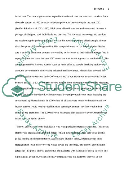 INTEREST GROUP AND POLICY