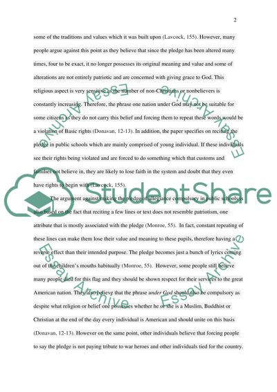 Should pledge of allegiance be said in US schools