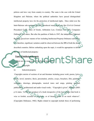 UK vs Pakistan Intellectual Property Rights Comparison